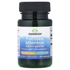 Swanson Vitamins Focused Attention Alpinia Galanga 300 mg, Caffeine-Free – 30 Capsules