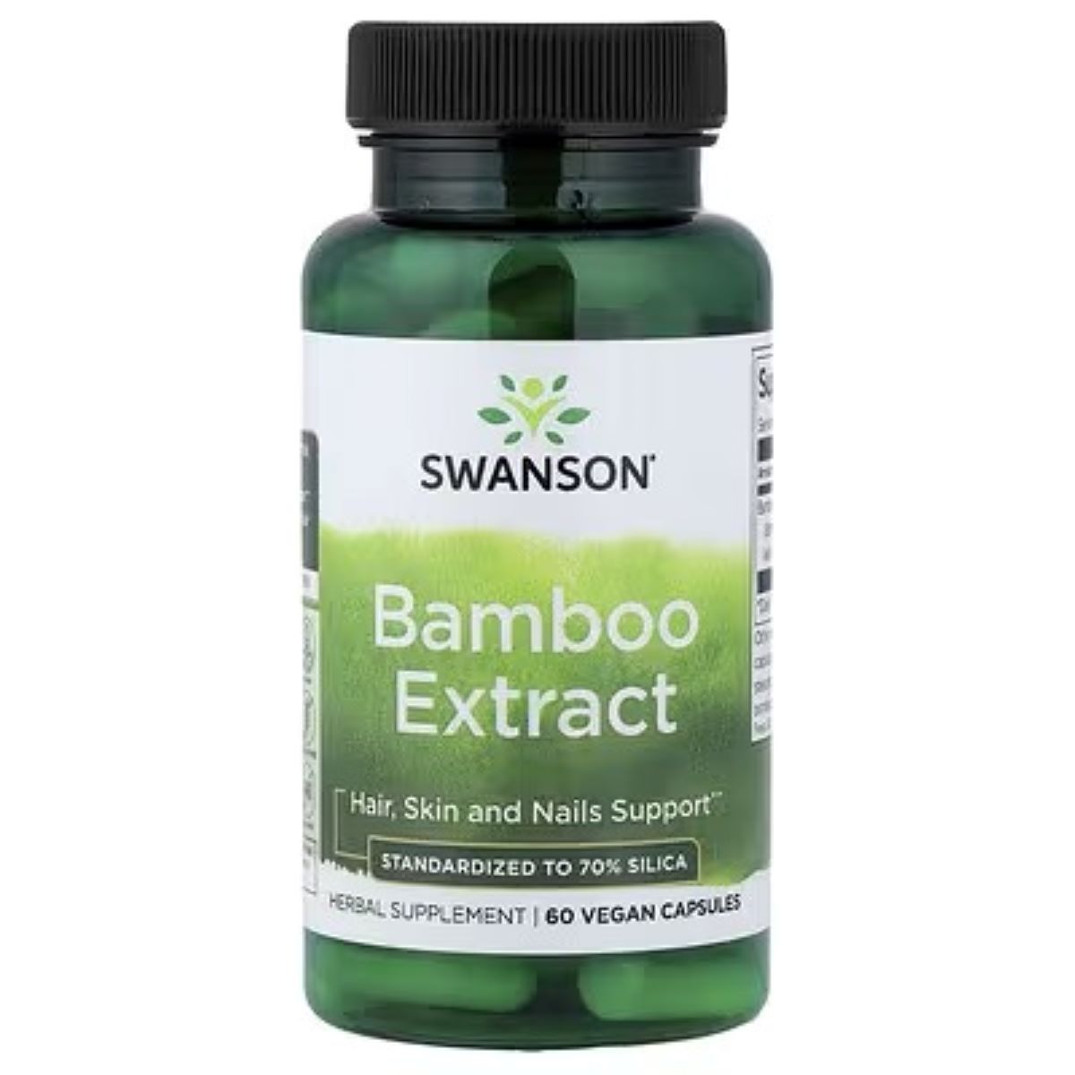 Swanson Vitamins Bamboo Extract 300mg – 60 Vegan Capsules | Plant-Based Silica Supplement