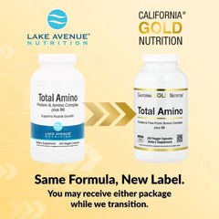 California Gold Nutrition Total Amino with Vitamin B-6 & 20 Amino Acid Blend – 240 Veggie Capsules