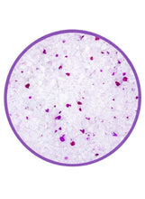 Silica crystal cat litter granules with scattered purple lavender flecks