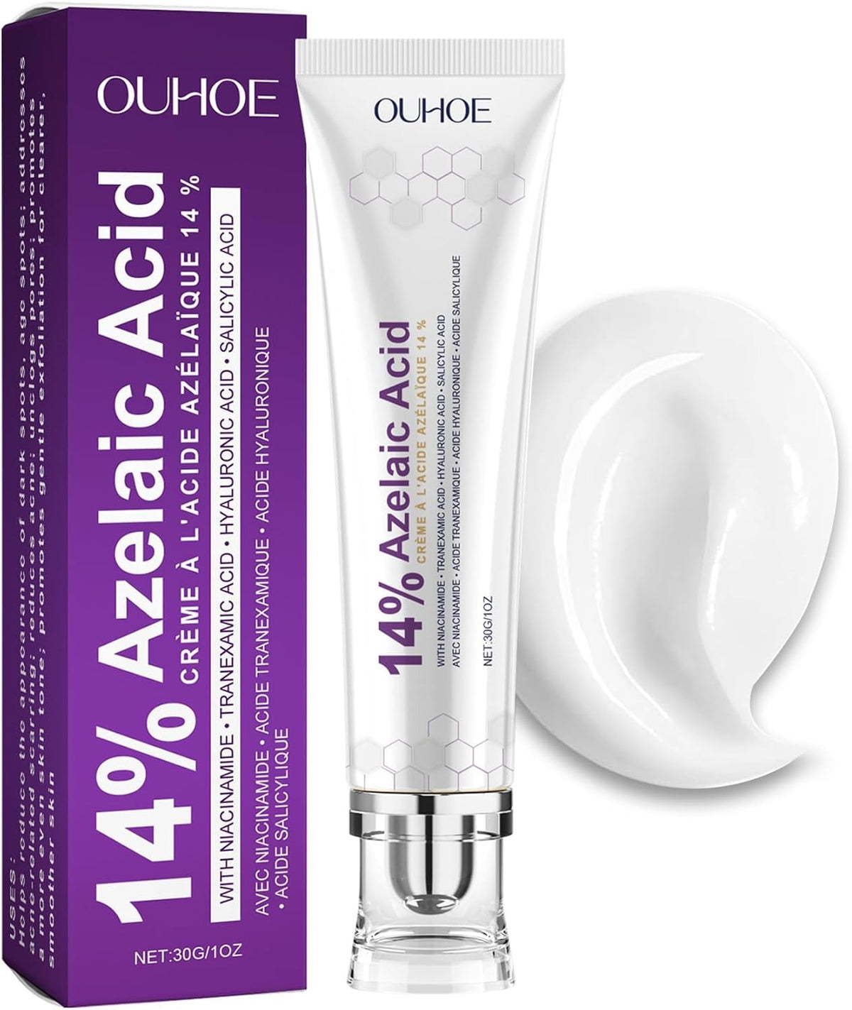 Nigwedete丨14% Azelaic Acid Acne Cream丨Advanced Azelaic Acid Serum丨Redness Relief for Face, Redness Reducing Skin Care丨Prevents Acne Breakouts, Ease Pimple Clarify Skin Soothe Irritation