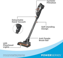 Cordless stick vacuum with cyclonic filtration, detachable hand vacuum, anti-tangle brush bar