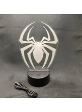 Huitich Spiderman LED night lamp, spider emblem with cord and black base