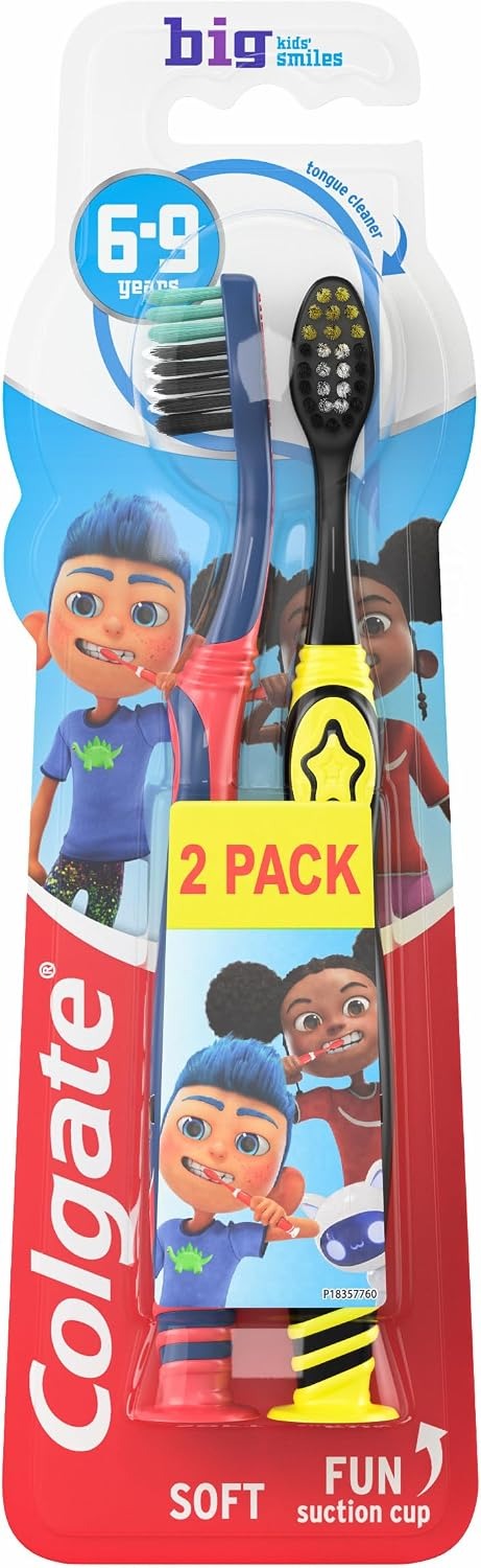 Colgate Toothbrush, Big Kids Toothbrush, 6-9 Years, 2 Pack