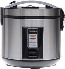 Geepas 1.8L Stainless Steel Rice Cooker- GRC4330| 700W, Non-Stick Inner Pot | Cook/Steam/Keep Warm Functions, Make Rice and Steam Healthy Vegetables | 2-Year Warranty