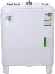 Geepas 7.2 KG Twin Tub Semi-Automatic Washing Machine- GSWM6468| Semi-Automatic Top Load Washing Machine, Ripple Pulsator|Classic Design, Spin Capacity: 7.2 KG| White, 2 Years Warranty