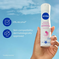 NIVEA Antiperspirant Spray for Women, 72h Protection, Natural Radiance, 2x150ml