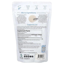 MiracleMag magnesium supplement back label with Supplement Facts on pouch