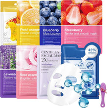 Hydrating facial sheet mask pack with fruit and Centella sachets