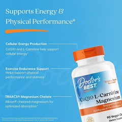 Doctor's Best, CoQ10 L-Carnitine Magnesium, 90 Veggie Caps