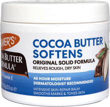 Palmer’s Cocoa Butter balm jar, white container with blue label