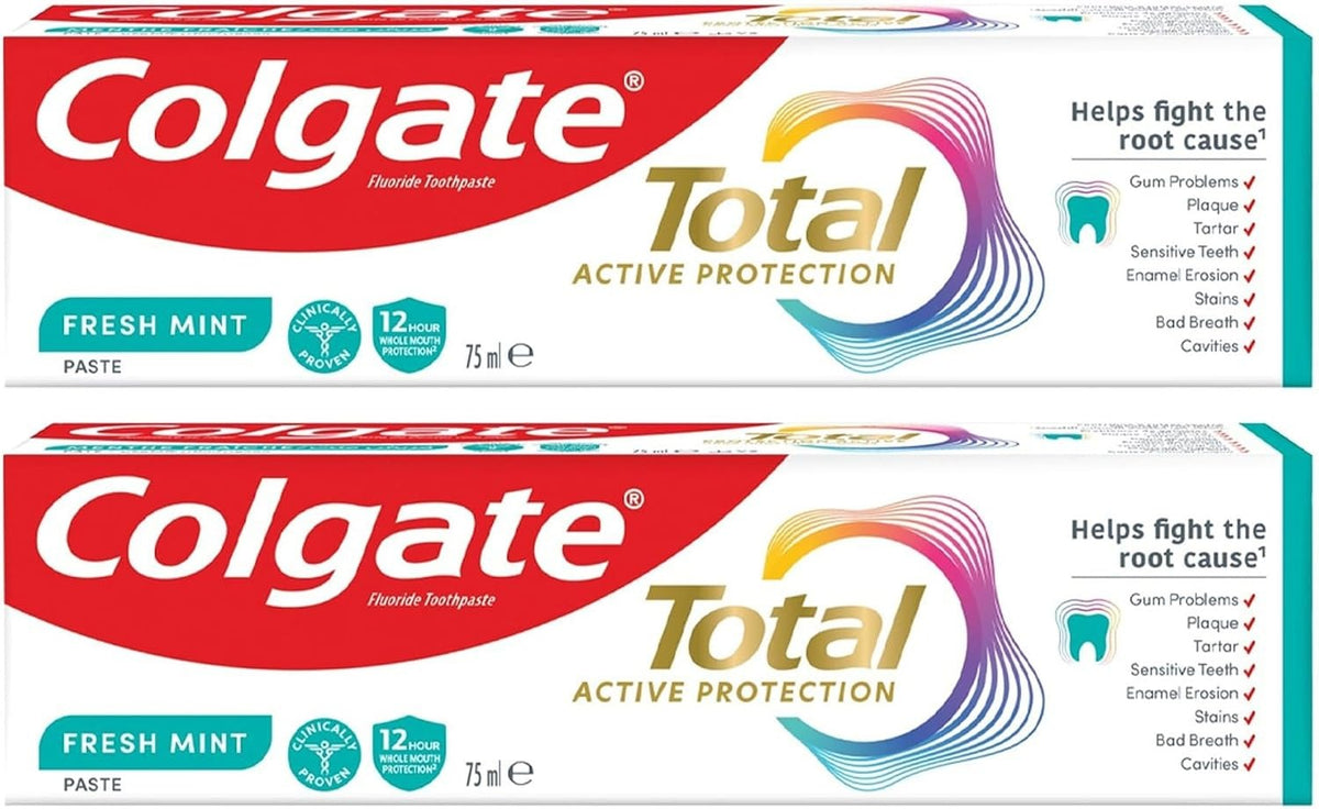 Colgate Total Active Protection Fresh Mint Toothpaste 2 x 75 ml