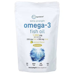 Micro Ingredients, Omega-3 Fish Oil, Lemon , 240 Capsules (600 mg per Capsule)