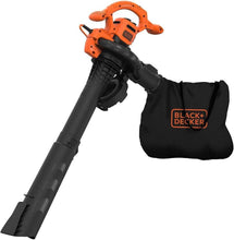 BLACK+DECKER electric blower/vacuum/mulcher with long tube and fabric collection bag