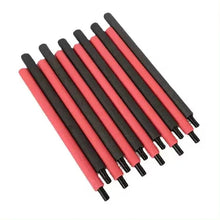 Trampoline spring set with red and black covers and metal hooks