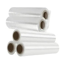 Stretch wrap packing film roll set with 5 rolls, clear plastic wrap on cores