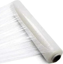 Stretch wrap packing film roll, clear plastic sheet on cardboard core