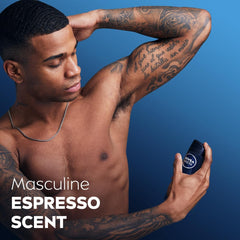 NIVEA MEN Antiperspirant Spray for Men, 72h Protection, DEEP Black Carbon Antibacterial, Espresso Scent, 2x150ml