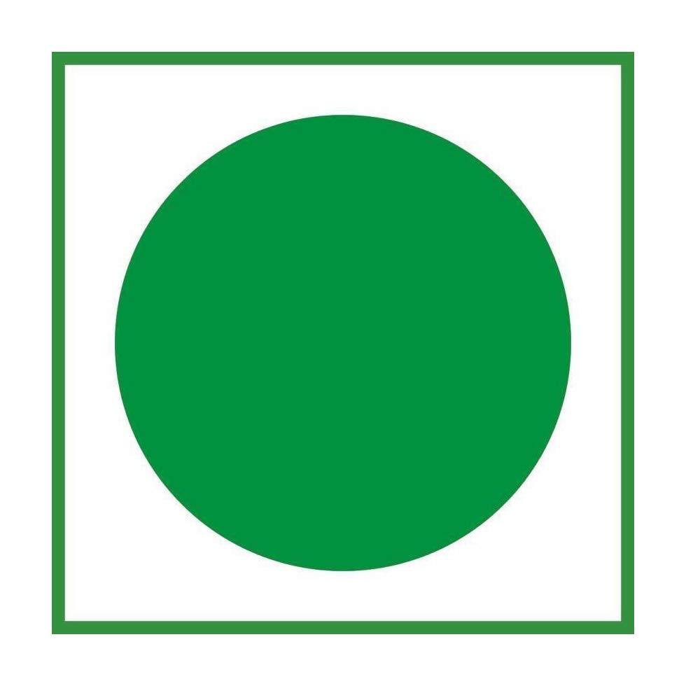BPI Sports metabolism booster powder green color swatch showing solid green circle inside a bordered white square