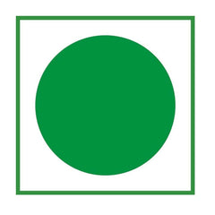 BPI Sports metabolism booster powder green color swatch showing solid green circle inside a bordered white square