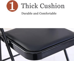 Silla plegable SKY-TOUCH con asientos acolchados, multifuncional, portátil, para el hogar, el comedor, la oficina, la pesca al aire libre, color negro