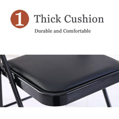 Silla plegable SKY-TOUCH con asientos acolchados, multifuncional, portátil, para el hogar, el comedor, la oficina, la pesca al aire libre, color negro