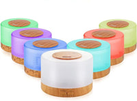 ناشر روائح الزيوت العطرية 700 مل، ناشر روائح علاجية متطور مزود بـ 4 مؤقتات و7 أضواء ملونة، مرطب ضباب بارد مع وظيفة إيقاف التشغيل التلقائي، ناشر للمنزل وغرفة النوم والمكتب