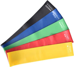 Elete Exercise Resistance Bands Set Of 5 Resistance Loops Extra Light To Extra Heavy Resistance 12 Inch Work Out Bands Perfect For Gym, Fitness, Yoga, Multicolor, Resendent Bank 1,