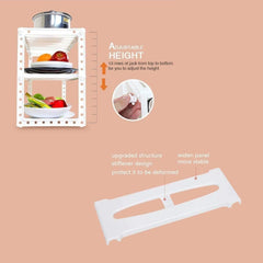 Expandable Under Sink Storage 2 Tiers, Kitchen Adjustable Storage Organizer Rack, White