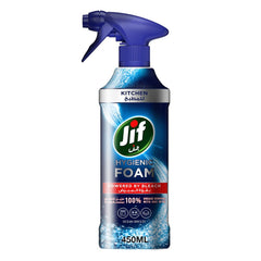 Espuma higiénica en spray JIF, con lejía, para cocina, para eliminar el 100% de la grasa, 450 ml