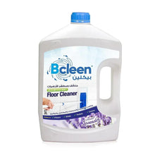 Disinfectant floor cleaner bottle with blue cap and lavender scent label