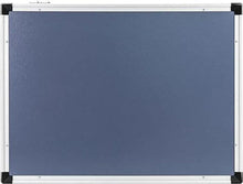 Magnetic whiteboard panel with blue writing surface and corner mounting brackets