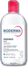Bioderma Sensibio H2O micellar water bottle with pink cap, front label, 500 ml