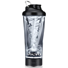 VOLTRX Premium Electric Protein Shaker Bottle, Made with Tritan - BPA Free - 24 oz Vortex Portable Mixer Cup/USB Rechargeable Shaker Cups for Protein Shakes, FDA Approved (Black)
