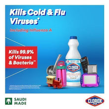 Clorox liquid bleach 470 ml bottle shown with label on promotional card