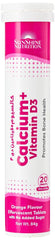Sunshine Nutrition Calcium + Vitamin D3 Effervescent 20 Tablets | To Promote Bone Health | No Added Sugar | Orange Flavor