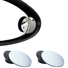 Round convex car blind spot mirror, black frame with clear reflective lens