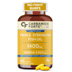 Carbamide Forte Omega 3 Fish Oil Capsules For Men And Women | Fish Oil Omega 3 Supplement Supports Heart, Joint & Skin | 90 Triple Strength Capsules