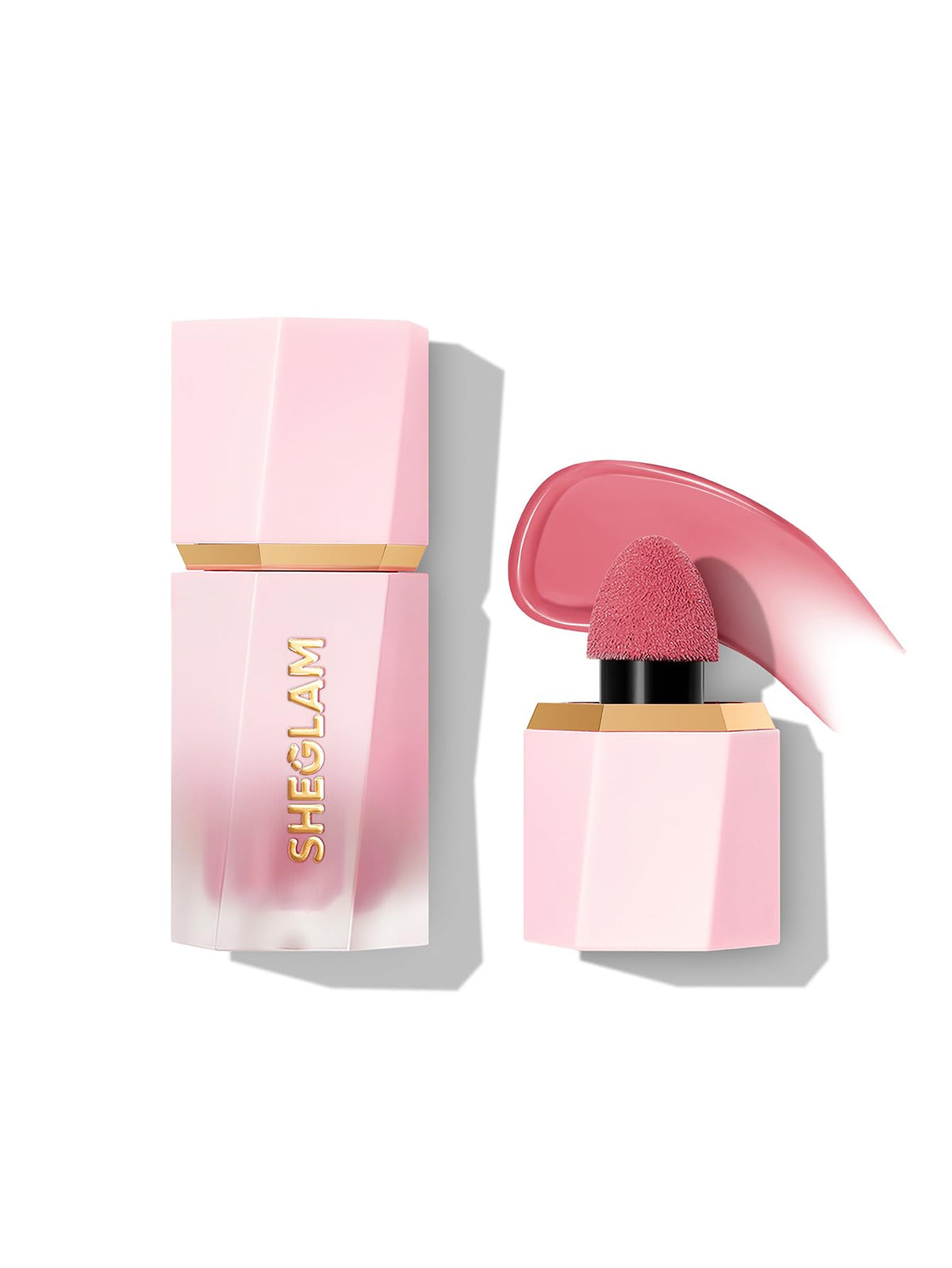 SHEGLAM Makeup - أحمر خدود سائل Color Bloom بلمسة نهائية غير لامعة - أحمر خدود جل كريمي مقاوم للماء يدوم طويلاً مع أداة تطبيق بطرف إسفنجي (Love Cake)، 5.2 جرام، عدد 1.0، 1