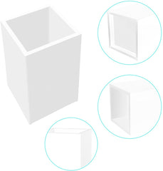 BLITZ SAT-USA Soporte de acrílico para escritorio - حامل أقلام أكريليك، حامل فرش مكياج، منظم مكتب - Organizador de papelería Accesorios de escritorio Acrílico Portalápices Portalápices Soporte para brochas de maquillaje (Blanco - 1 paquete)