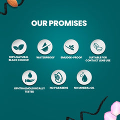 Himalaya desde 1930 Kajal 100% color negro natural fortificado con aceite de almendras y rosa de Damasco (2,7 g)