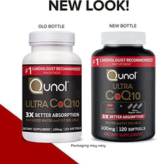 Qunol CoQ10 100mg Softgels - Ultra 3x Better Absorption Coenzyme Q10 Supplements - Antioxidant Supplement For Vascular And Heart Health & Energy Production - 4 Month Supply - 120 Count