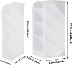 Organizador de escritorio grande Marbrasse de 3 piezas: organizador de bolígrafos para oficina, escuela y hogar. Portabolígrafos blanco translúcido, alta capacidad, juego de 3, 12 compartimentos (portalápices grande blanco)