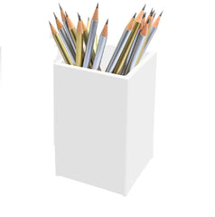 BLITZ SAT-USA Soporte de acrílico para escritorio - حامل أقلام أكريليك، حامل فرش مكياج، منظم مكتب - Organizador de papelería Accesorios de escritorio Acrílico Portalápices Portalápices Soporte para brochas de maquillaje (Blanco - 1 paquete)