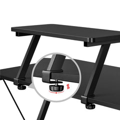 L-Shaped Computer Desk｜Gaming Desk ｜PC Workstation｜Home Office Desk｜Corner Desk Study Desk with Removable Monitor Stand for Home Office Study Writing Workstation,129 * 46 * 71cm,Black