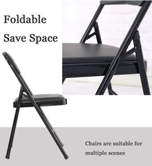 Silla plegable SKY-TOUCH con asientos acolchados, multifuncional, portátil, para el hogar, el comedor, la oficina, la pesca al aire libre, color negro