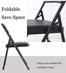 Silla plegable SKY-TOUCH con asientos acolchados, multifuncional, portátil, para el hogar, el comedor, la oficina, la pesca al aire libre, color negro