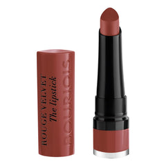Bourjois Rouge Velvet Lipstick in matte brown shade with black and brown packaging
