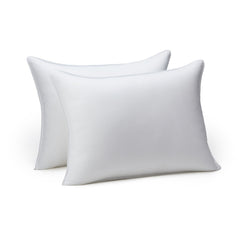 Almohadas de plumón alternativo de Amazon Basics, densidad media, para dormir boca arriba y de lado - Estándar, paquete de 2