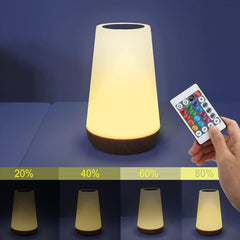 Touch Lamp, Night Light Bedroom Bedside Lamp Dimmable Color Night Lamp with Touch Control Adjustable Brightness Remote Control for Bedroom, Kid's Room and Living Room, USB rechargeable
